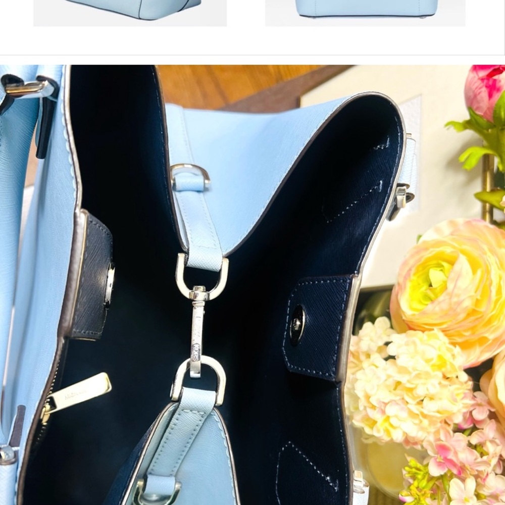 Michael Kors Saffiano Leather Greenwich Bag Powder Blue - Picture 4 of 7